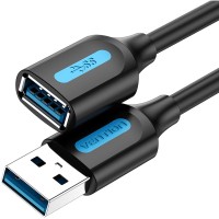 Дата кабель USB 3.0 A Male to A Female Extension Cable 0.5M black PVC Type VENTION (CBHBD)