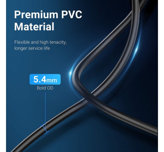 Дата кабель USB 3.0 A Male to A Female Extension Cable 0.5M black PVC Type VENTION (CBHBD)