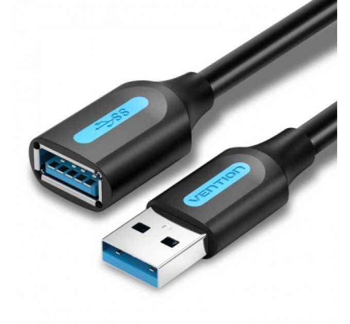 Дата кабель USB 3.0 A Male to A Female Extension Cable 3M black PVC Type VENTION (CBHBI)