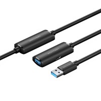 Дата кабель USB 3.0 Type-A Male to Type-A Female Active Extension Cable 5M Black VENTION (CBMBJ)