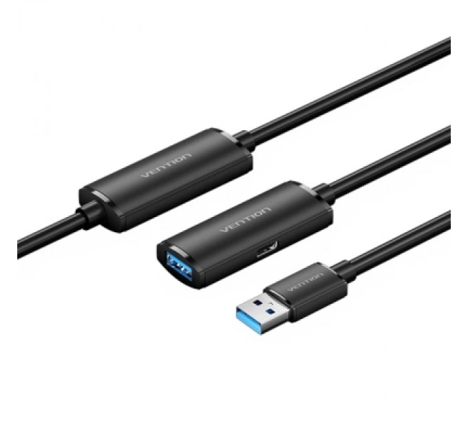 Дата кабель USB 3.0 Type-A Male to Type-A Female Active Extension Cable 5M Black VENTION (CBMBJ)