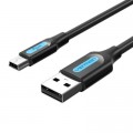 Дата кабель USB 2.0 A Male to Mini-B Male Cable 0.5M Black PVC Type VENTION (COMBD)