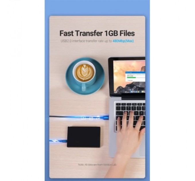 Дата кабель USB 2.0 A Male to Mini-B Male Cable 2M Black PVC Type VENTION (COMBH)