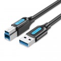 Дата кабель USB 3.0 A Male to B Male Cable 1.5M Black PVC Type VENTION (COOBG)
