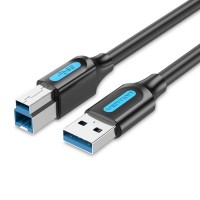 Дата кабель USB 3.0 A Male to B Male Cable 1.5M Black PVC Type VENTION (COOBG)