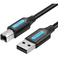 Дата кабель USB 2.0 A Male to B Male Cable 5M Black PVC Type VENTION (COQBJ)