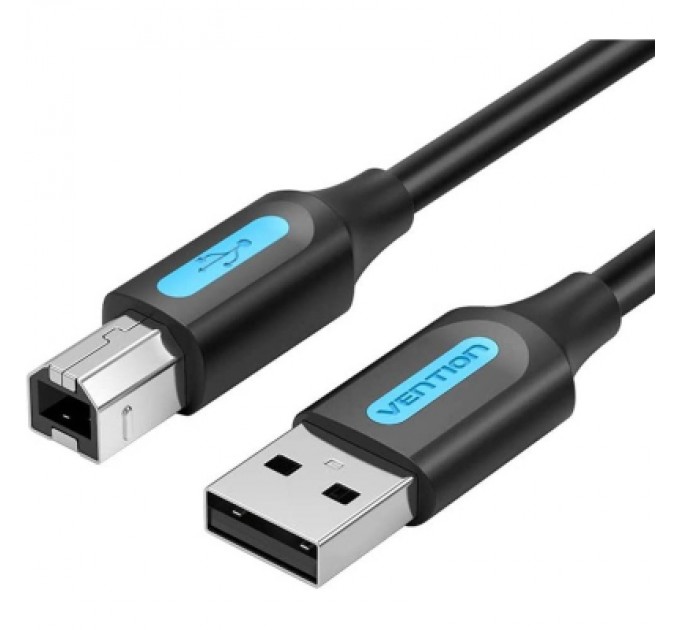 Дата кабель USB 2.0 A Male to B Male Cable 5M Black PVC Type VENTION (COQBJ)