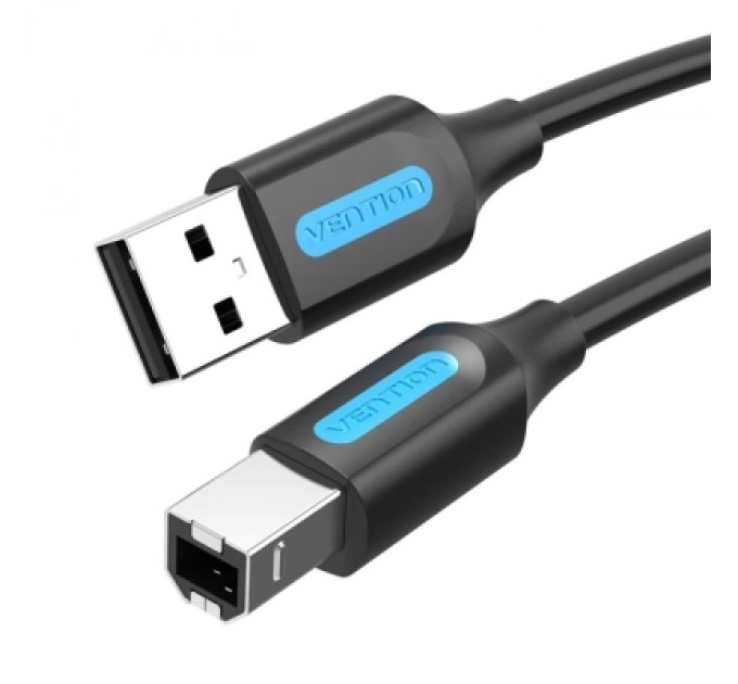 Дата кабель USB 2.0 A Male to B Male Cable with Ferrite Cores 10M Black PVC Type VENTION (COQBL)