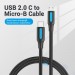 Дата кабель USB 2.0 C Male to Micro-B Male 2A Cable 1M Black VENTION (COVBF)