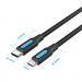 Дата кабель USB 2.0 C Male to Micro-B Male 2A Cable 1M Black VENTION (COVBF)