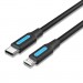 Дата кабель USB 2.0 C Male to Micro-B Male 2A Cable 1.5M Black VENTION (COVBG)