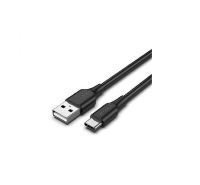 Дата кабель Nylon Braided USB 2.0 A Male to C Male 3A Cable 1.5M Black LED Type VENTION (CTFBG)
