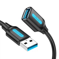 Дата кабель USB 2.0 A Male to C Male 3A Cable 2M Black VENTION (CTHBH)