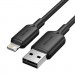 Дата кабель USB 2.0 Type-A Male to Lightning Male 2.4A Cable 1M Black PVC Type VENTION (LAMBF)