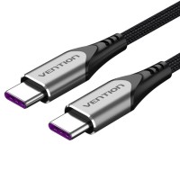 Дата кабель USB 2.0 C Male to C Male 5A Cable Gray 2M Aluminum Alloy Type VENTION (TAEHH)