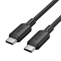 Дата кабель USB 2.0 Type-C Male to Type-C Male 3A Cable 1M Black PVC Type VENTION (TRCBF)