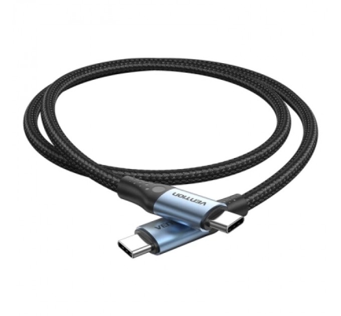 Дата кабель USB 2.0 C Male to C Male 240W Cable 1.5M Black Aluminum Alloy Type VENTION (TREBG)