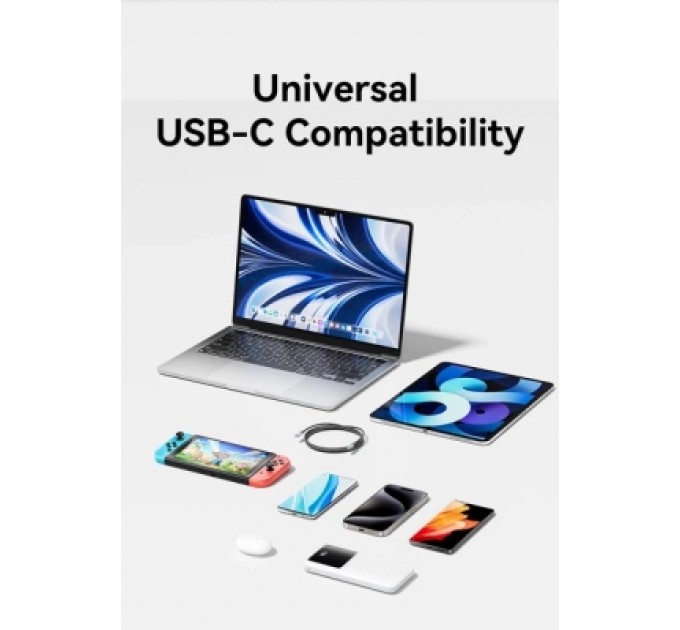 Дата кабель USB 2.0 C Male to C Male 240W Cable 1.5M Black Aluminum Alloy Type VENTION (TREBG)