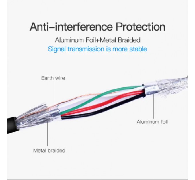 Дата кабель USB2.0 A Male to B Male Print Cable 1M Black VENTION (VAS-A16-B100)