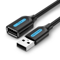Дата кабель USB 2.0 A Male to A Female Extension Cable 0.5M black PVC Type VENTION (CBIBD)