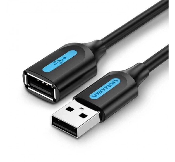 Дата кабель USB 2.0 A Male to A Female Extension Cable 0.5M black PVC Type VENTION (CBIBD)