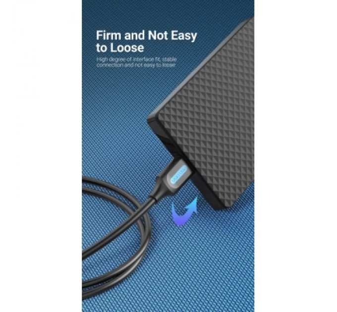 Дата кабель USB 2.0 A Male to Mini-B Male Cable 1M Black PVC Type VENTION (COMBF)