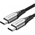Дата кабель USB 2.0 C Male to C Male Cable 2M Gray Aluminum Alloy Type VENTION (TADHH)