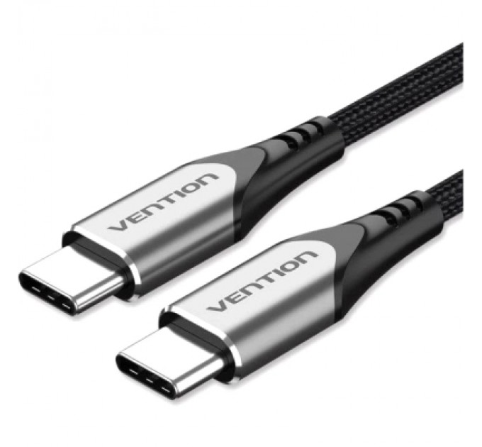 Дата кабель USB 2.0 C Male to C Male Cable 2M Gray Aluminum Alloy Type VENTION (TADHH)