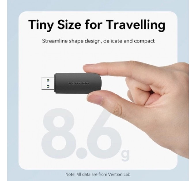 Зчитувач флеш-карт 2-in-1 USB 3.0 A Card Reader(SD+TF) Black Dual Drive Letter VENTION (CLGB0)