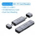 Зчитувач флеш-карт 2-in-1 USB 3.0 A+C Card Reader(SD+TF) Gray Dual Drive Letter Aluminum Alloy Type VENTION (CLLH0)