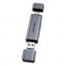 Зчитувач флеш-карт 2-in-1 USB 3.0 A+C Card Reader(SD+TF) Gray Dual Drive Letter Aluminum Alloy Type VENTION (CLLH0)