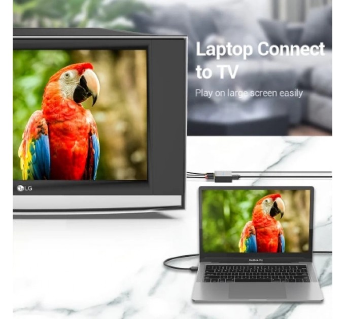 Конвертор HDMI to RCA Converter Black Metal Type VENTION (AEEB0)