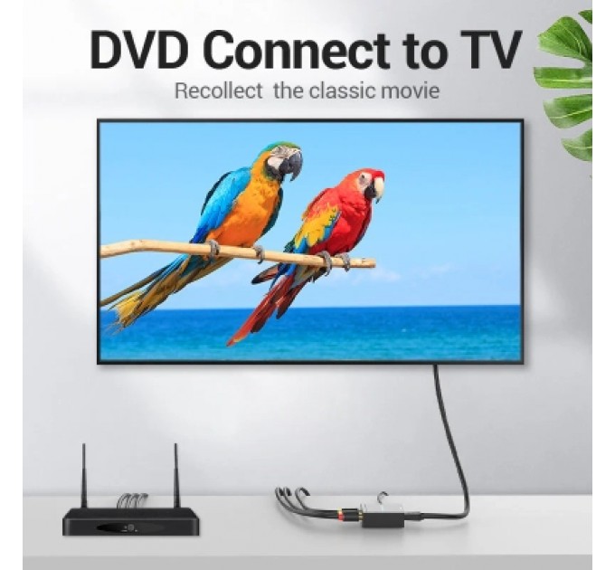 Конвертор RCA to HDMI Converter Black Metal Type VENTION (AEFB0)