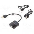 Перехідник HDMI to VGA Converter with Female Micro USB and Audio Port 0.15M Black VENTION (42161)