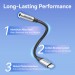Перехідник Cotton Braided Lightning Male to 3.5MM Earphone Jack Adapter 0.1M Gray Aluminum Alloy Type VENTION (BMBHA)