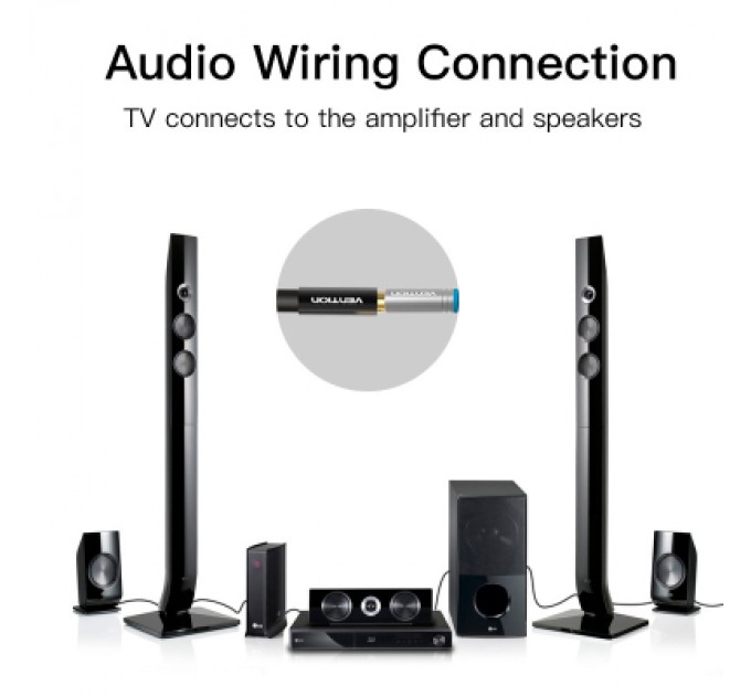 Кабель мультимедійний 3.5mm M to 3.5mm F 1.0m black Vention (BHBBF)