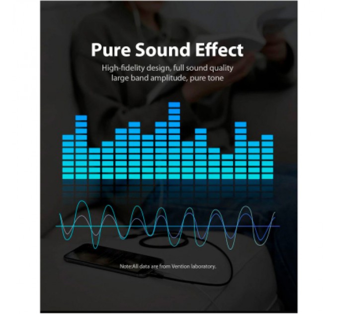 Кабель мультимедійний 3.5mm M to 3.5mm F 1.0m black Vention (BHBBF)