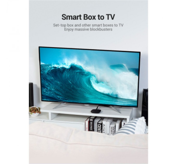 Кабель мультимедійний HDMI to HDMI Flat 1.5m black Vention (AAKBG)