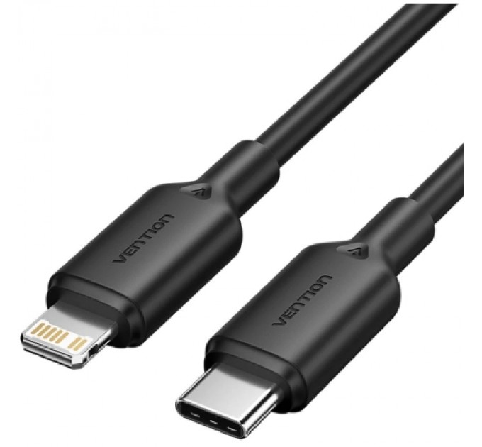 Дата кабель USB-C to Lightning 2.0m 3A black Vention (LAKBH)