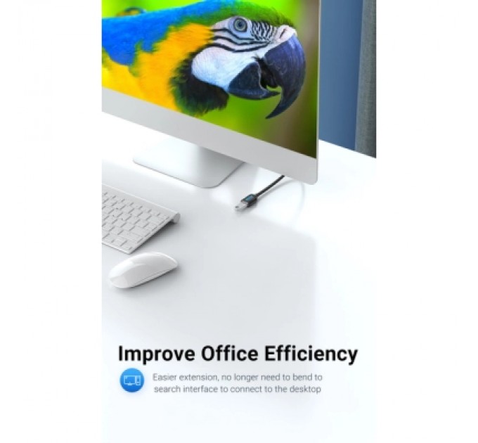 Дата кабель USB 2.0 AM/AF 2.0m black Vention (CBHBH)