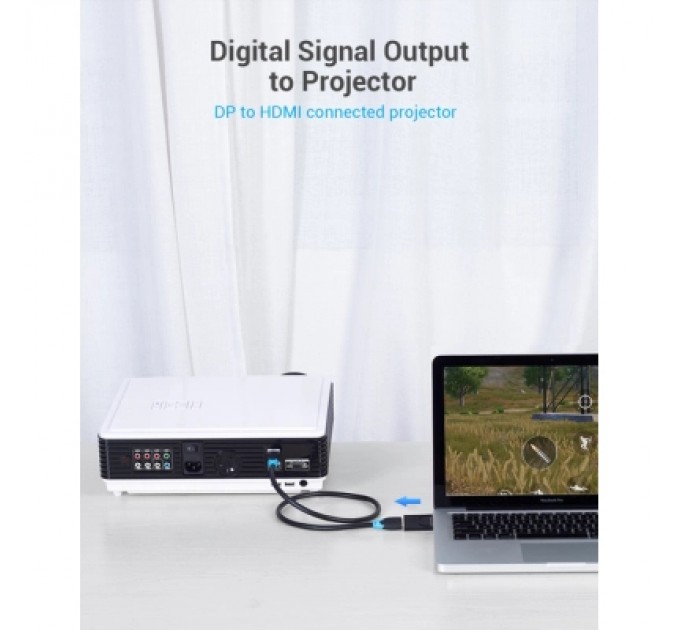 Перехідник DP Male to HDMI Female black Vention (HBKB0)