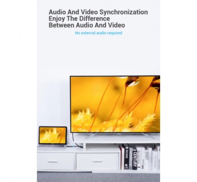 Перехідник DP Male to HDMI Female black Vention (HBKB0)