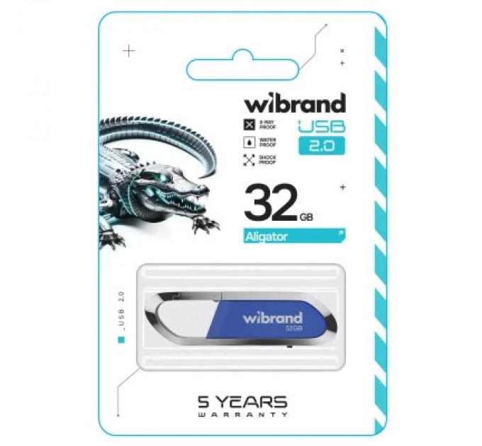 Wibrand USB флеш накопичувач Wibrand 32GB Aligator Blue USB 2.0 (WI2.0/AL32U7U)