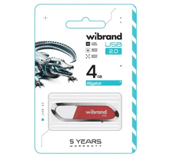 Wibrand USB флеш накопичувач Wibrand 4GB Aligator Red USB 2.0 (WI2.0/AL4U7DR)