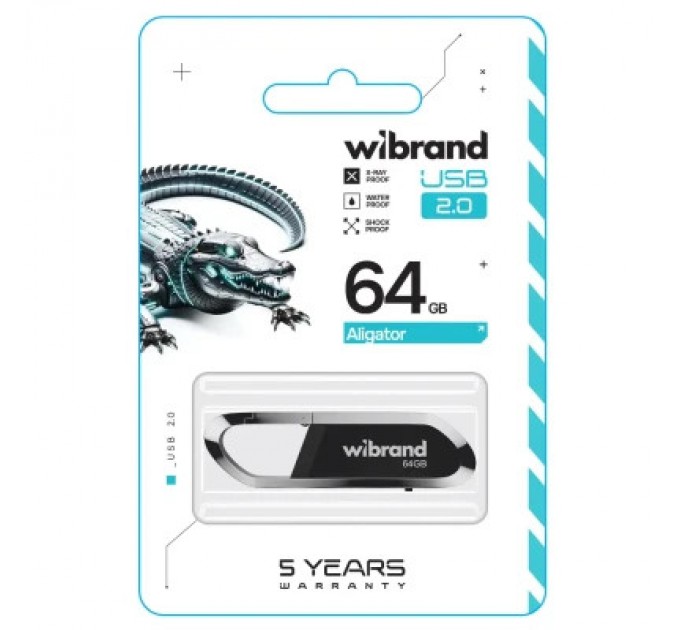 Wibrand USB флеш накопичувач Wibrand 64GB Aligator Black USB 2.0 (WI2.0/AL64U7B)