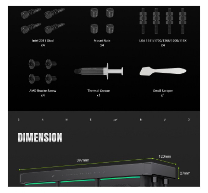 Кулер до процесора Gamemax HAILSTORM 360 BK