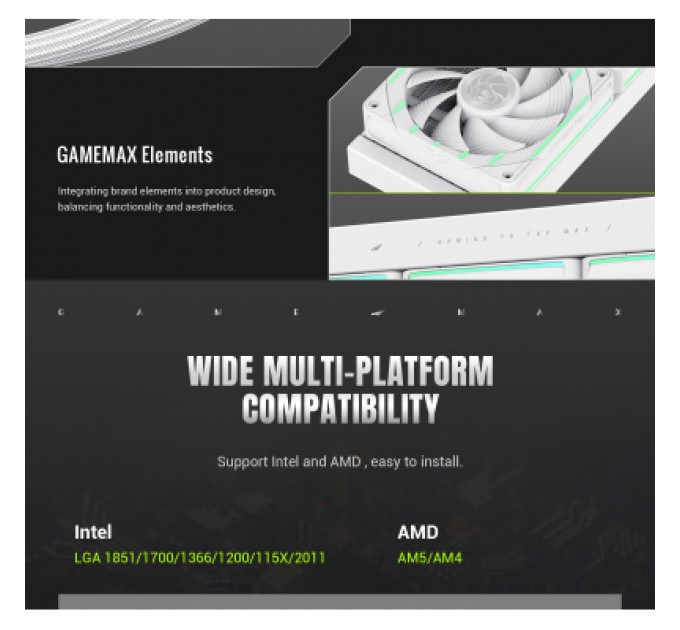Кулер до процесора Gamemax HAILSTORM 360 WH