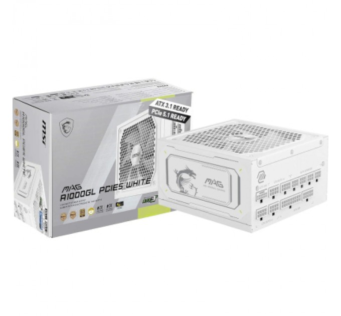 Блок живлення MSI 1000W (MAG A1000GL PCIE5 WHITE)