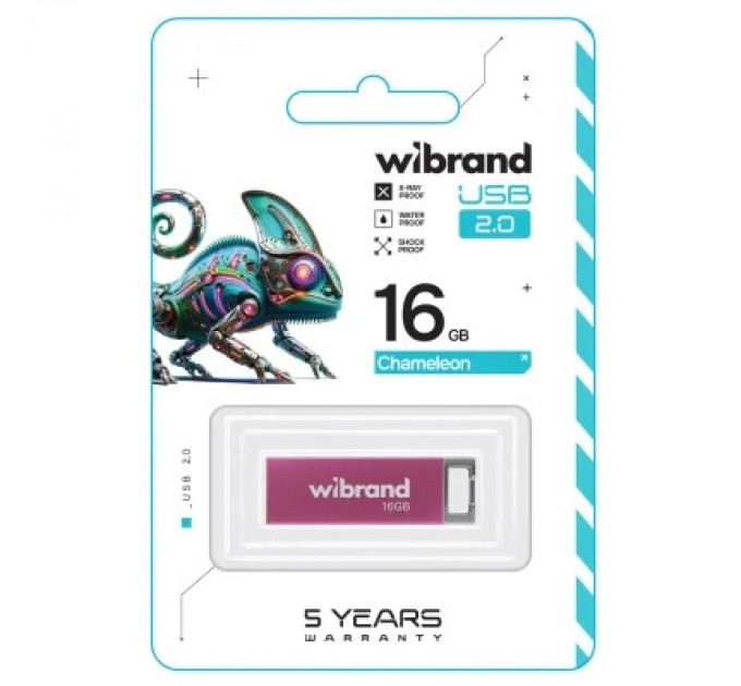 Wibrand USB флеш накопичувач Wibrand 16GB Chameleon Pink USB 2.0 (WI2.0/CH16U6P)