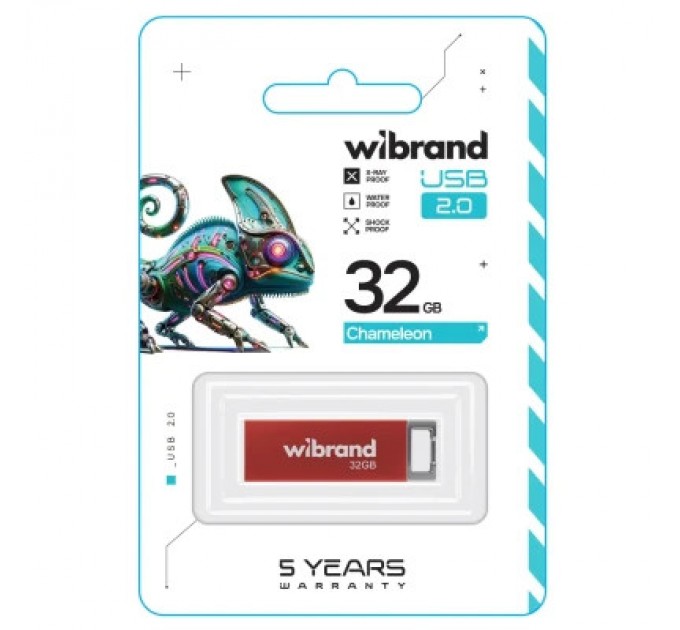 Wibrand USB флеш накопичувач Wibrand 32GB Chameleon Red USB 2.0 (WI2.0/CH32U6R)